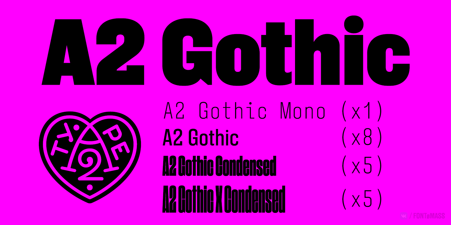 Example font A2 Gothic #1